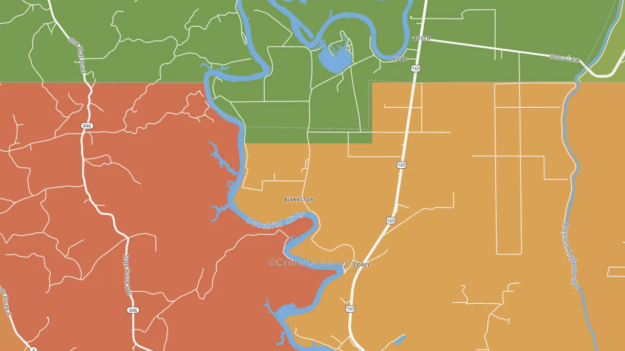 Blankston, LA Map of Vandalism Rates