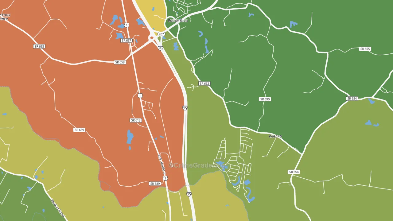 Blantons, VA Map of Vandalism Rates