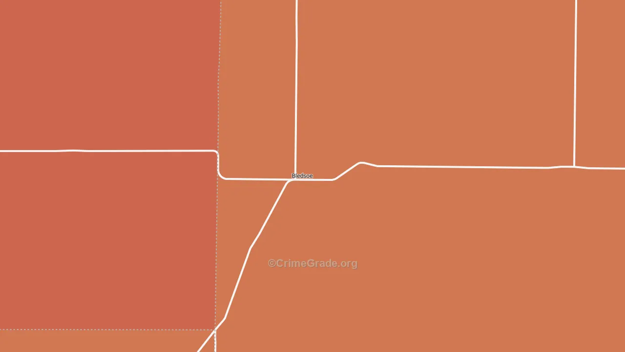 Bledsoe, TX Map of Vandalism Rates