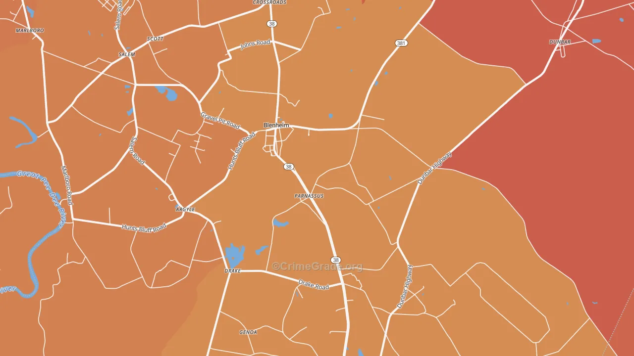 Blenheim, SC Map of Vandalism Rates