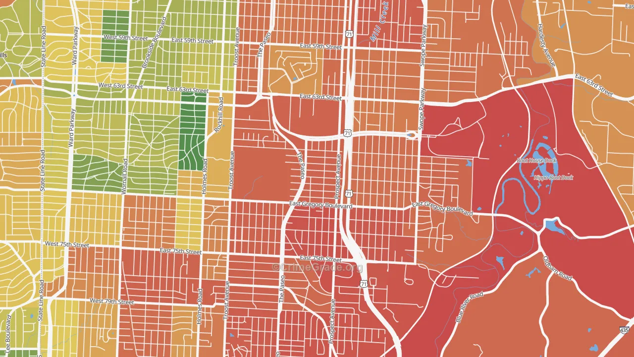 Blenheim Square, Kansas City, MO Map of Vandalism Rates