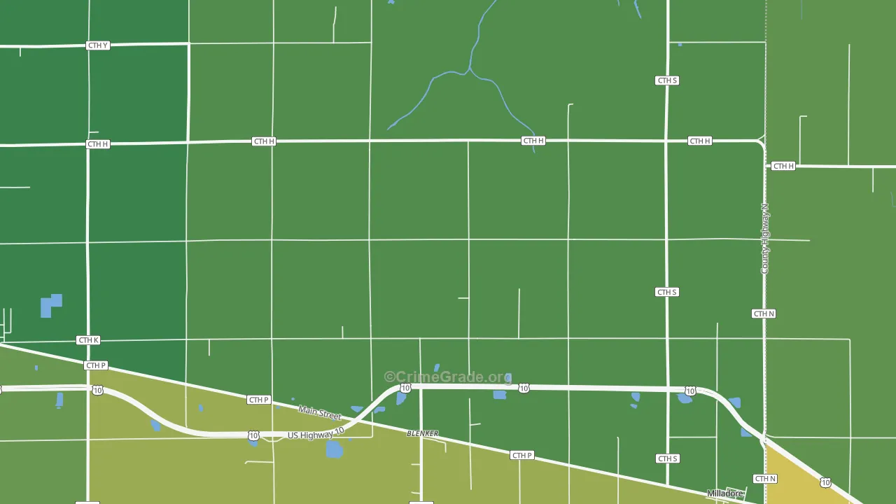 Blenker, WI Map of Vandalism Rates