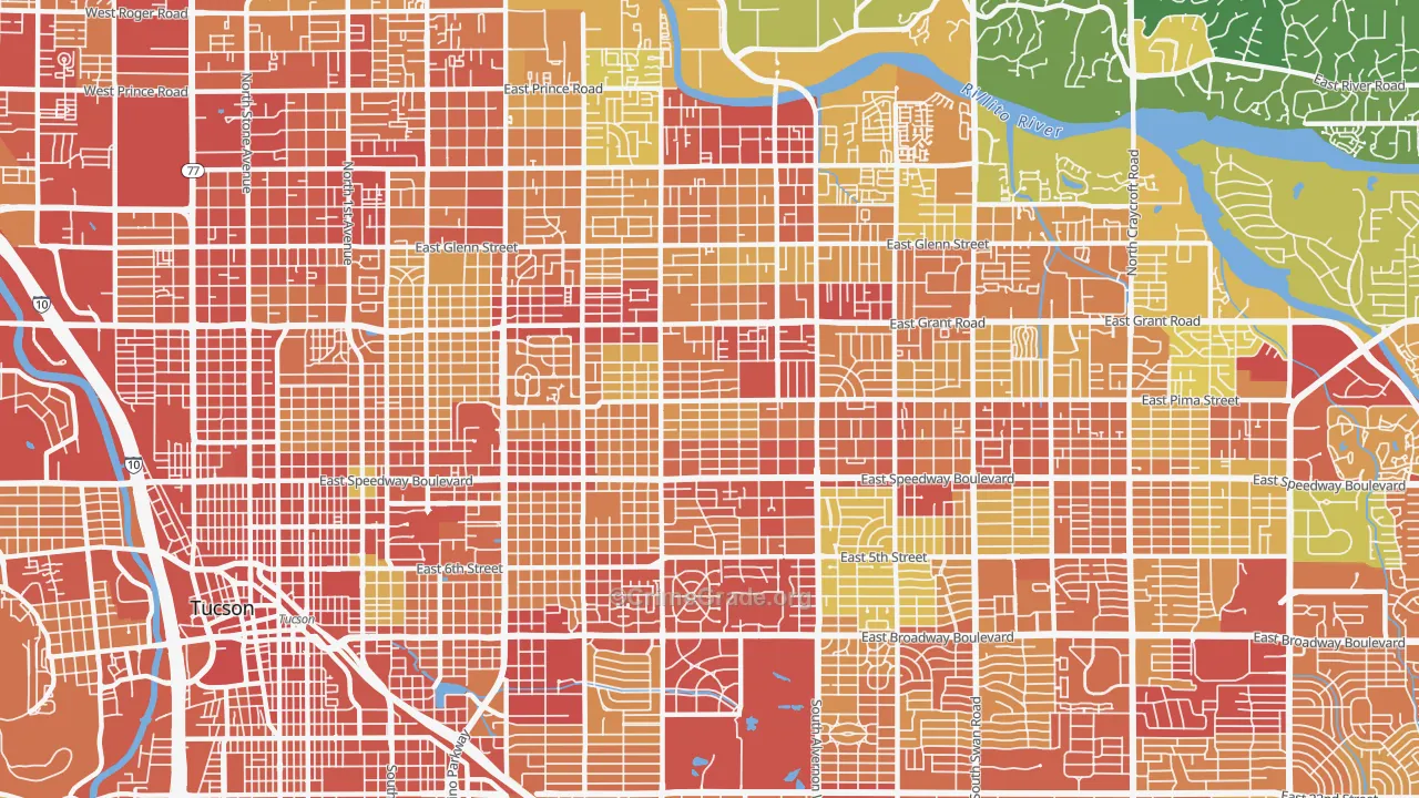 Blenman-Elm, Tucson, AZ Map of Vandalism Rates