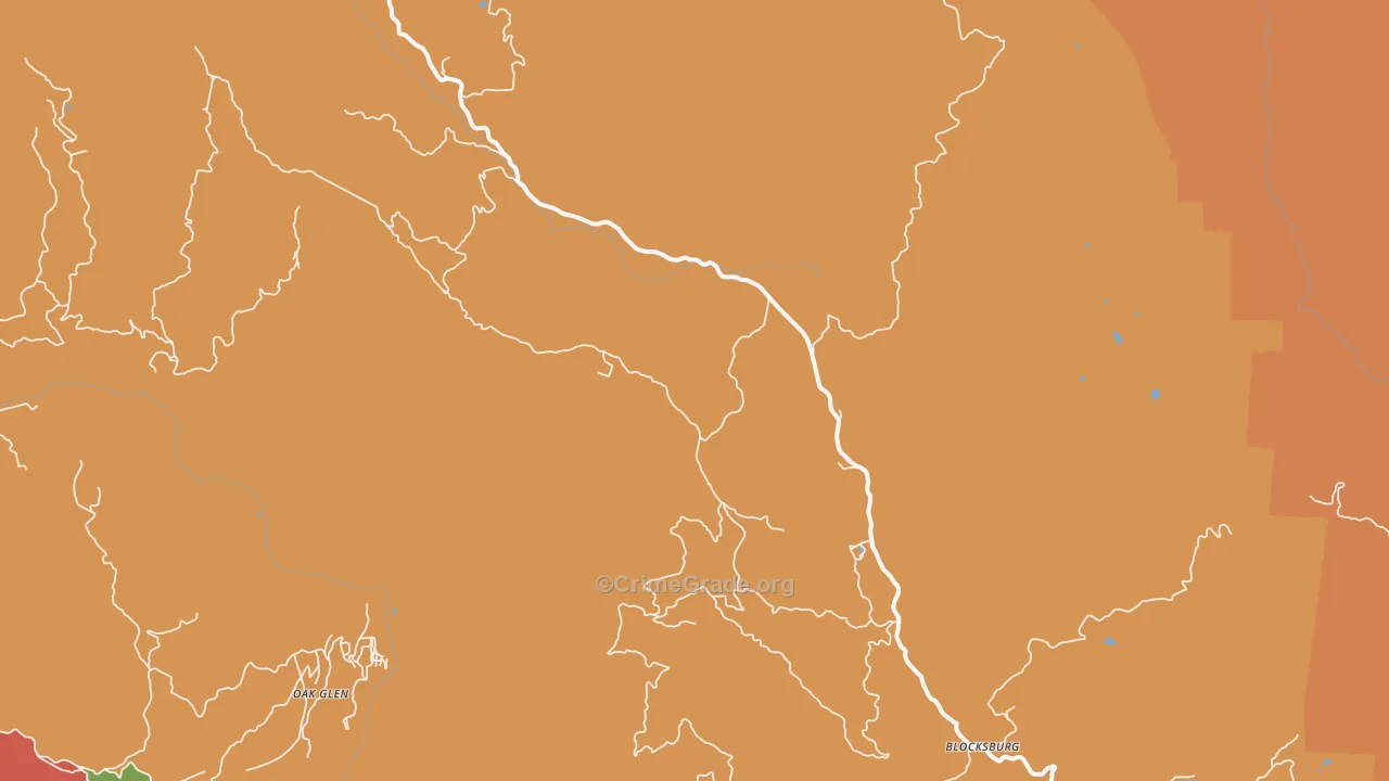 Blocksburg, CA Map of Vandalism Rates