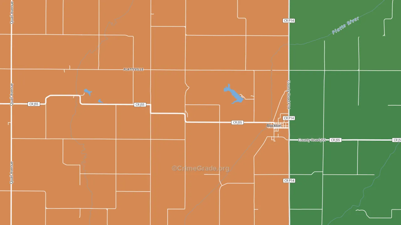 Blockton, IA Map of Vandalism Rates