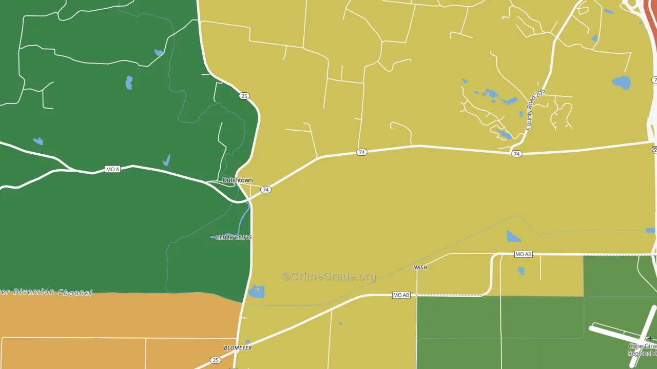 Blomeyer, MO Map of Vandalism Rates