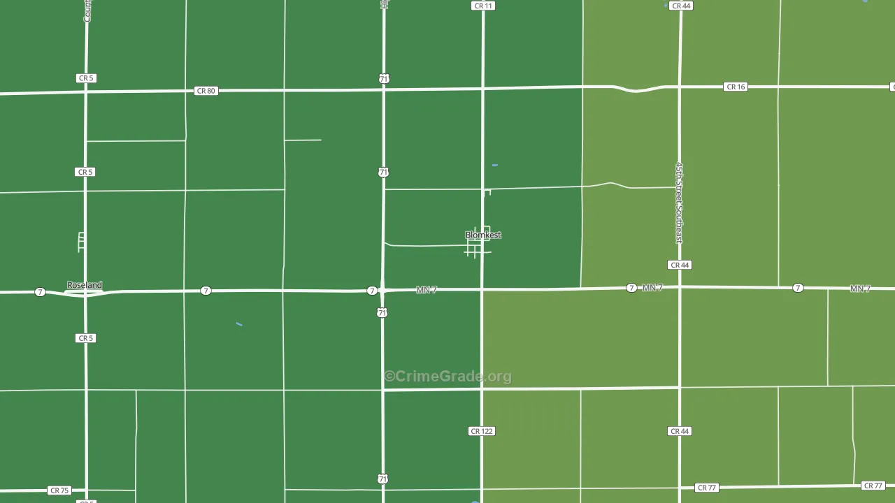 Blomkest, MN Map of Vandalism Rates