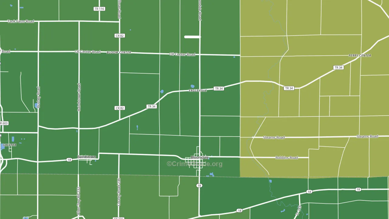 Bloomdale, OH Map of Vandalism Rates
