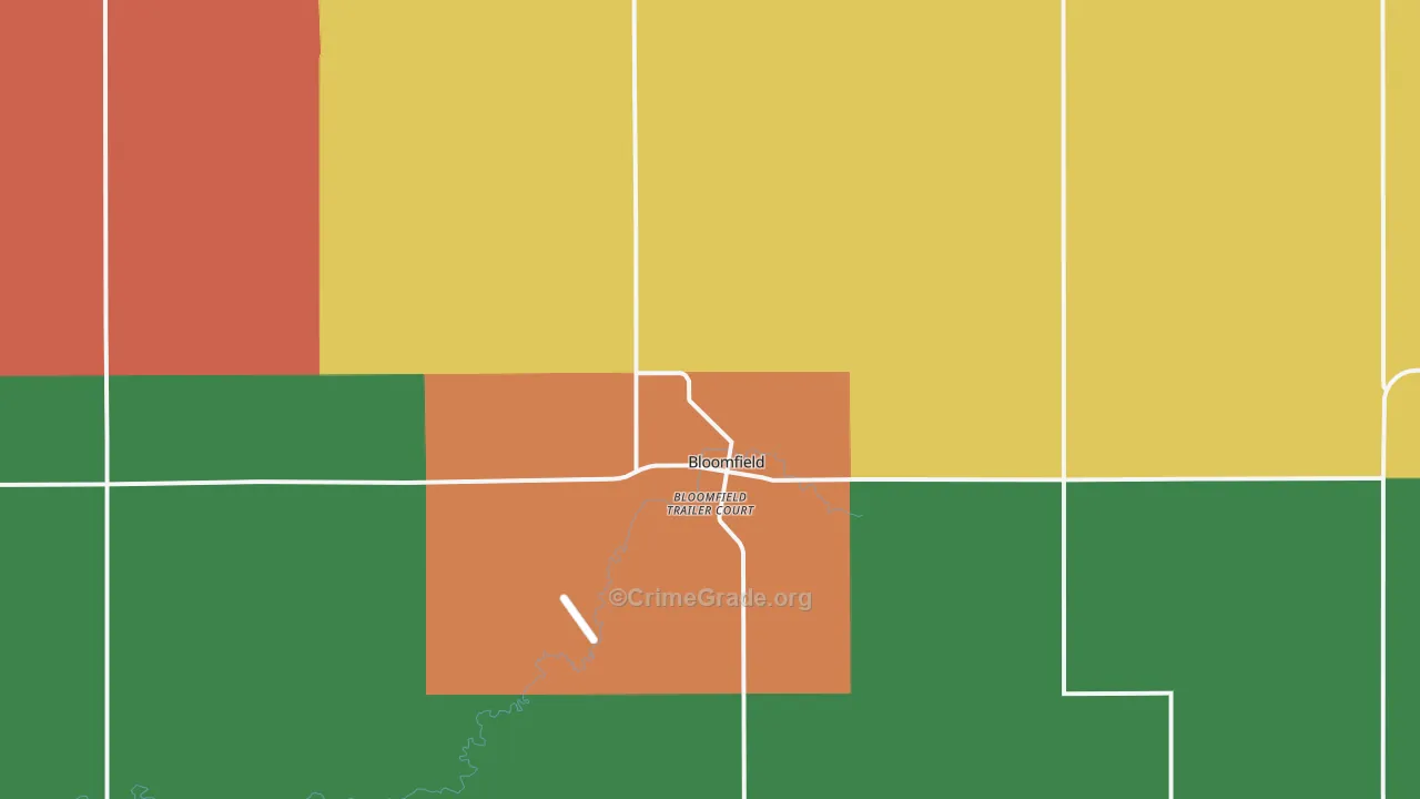 Bloomfield, NE Map of Vandalism Rates