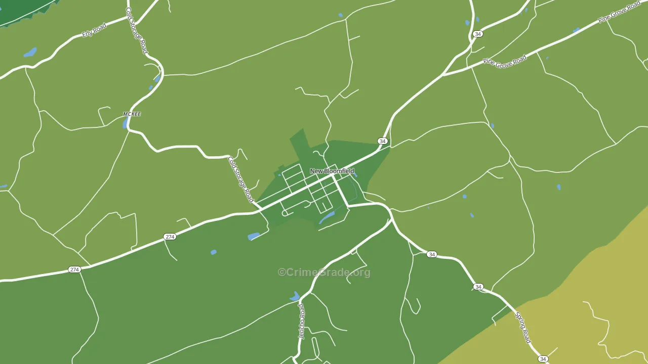 Bloomfield, PA Map of Vandalism Rates