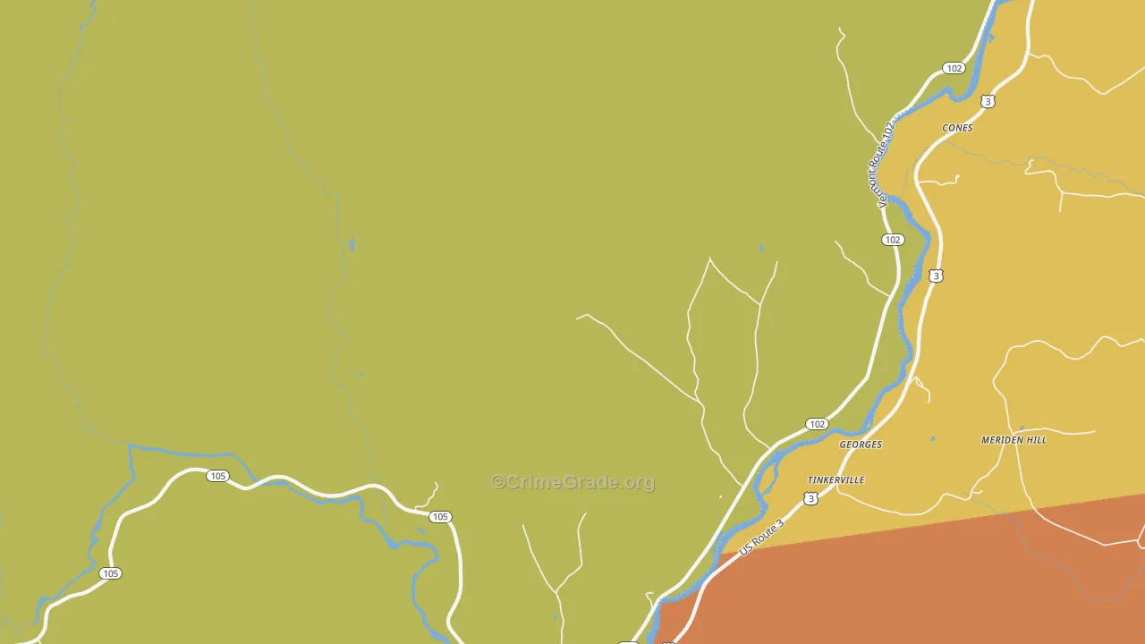 Bloomfield, VT Map of Vandalism Rates