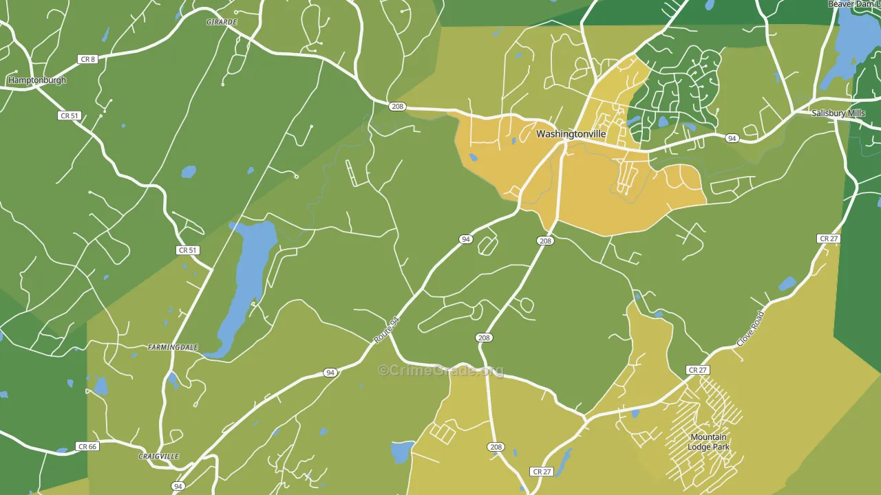 Blooming Grove, NY Map of Vandalism Rates