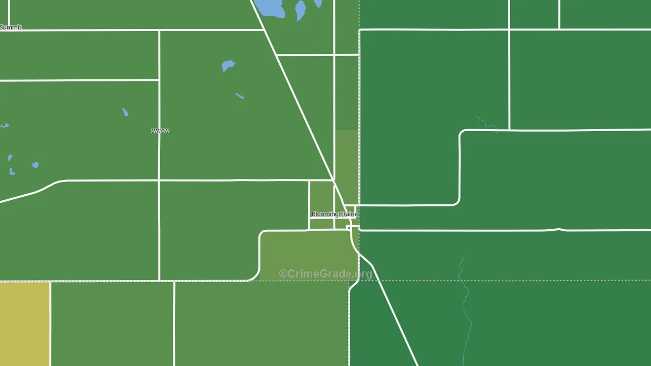 Blooming Prairie, MN Map of Vandalism Rates