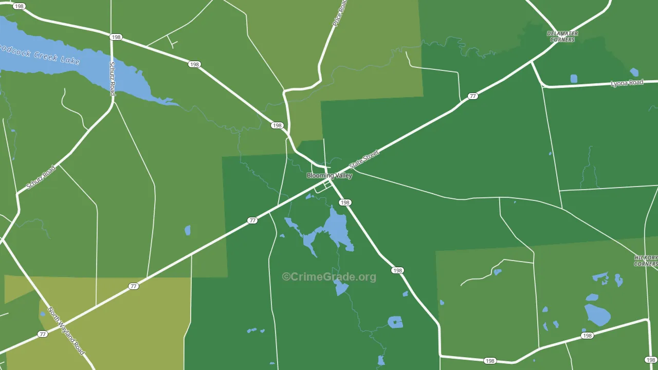 Blooming Valley, PA Map of Vandalism Rates