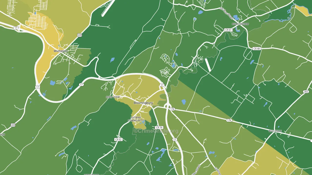 Bloomingburg, NY Map of Vandalism Rates