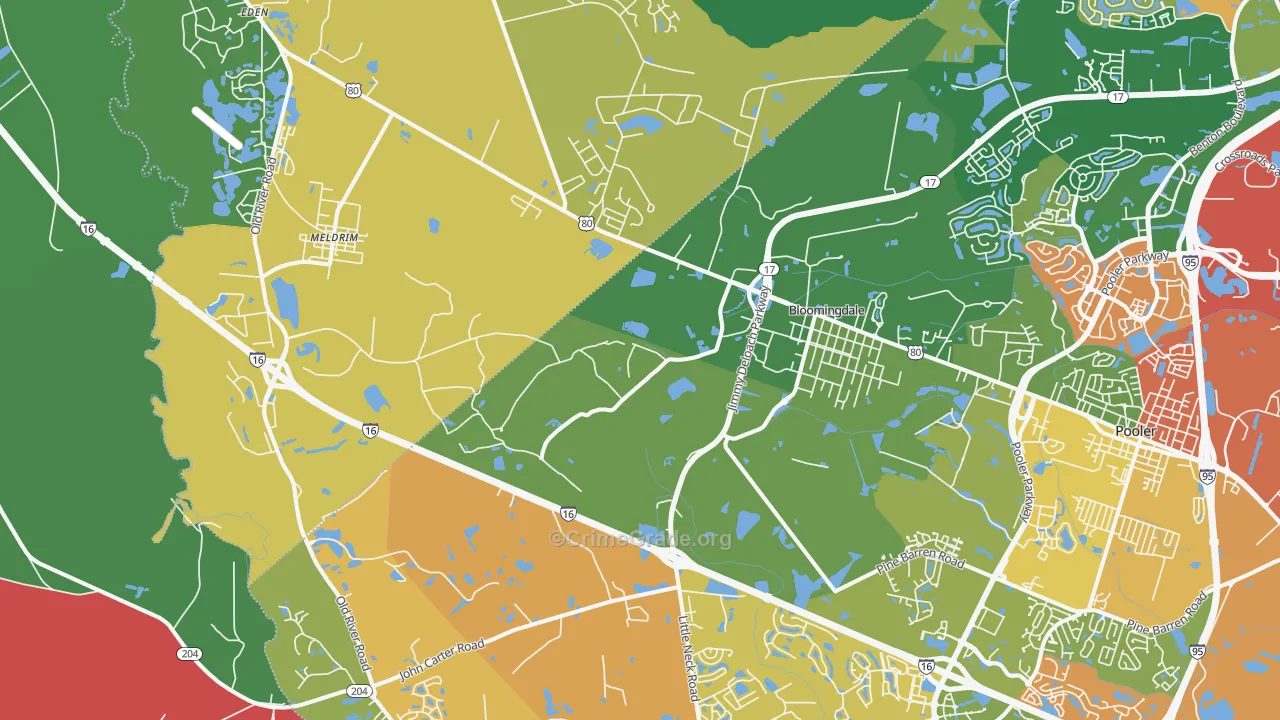 Bloomingdale, GA Map of Vandalism Rates