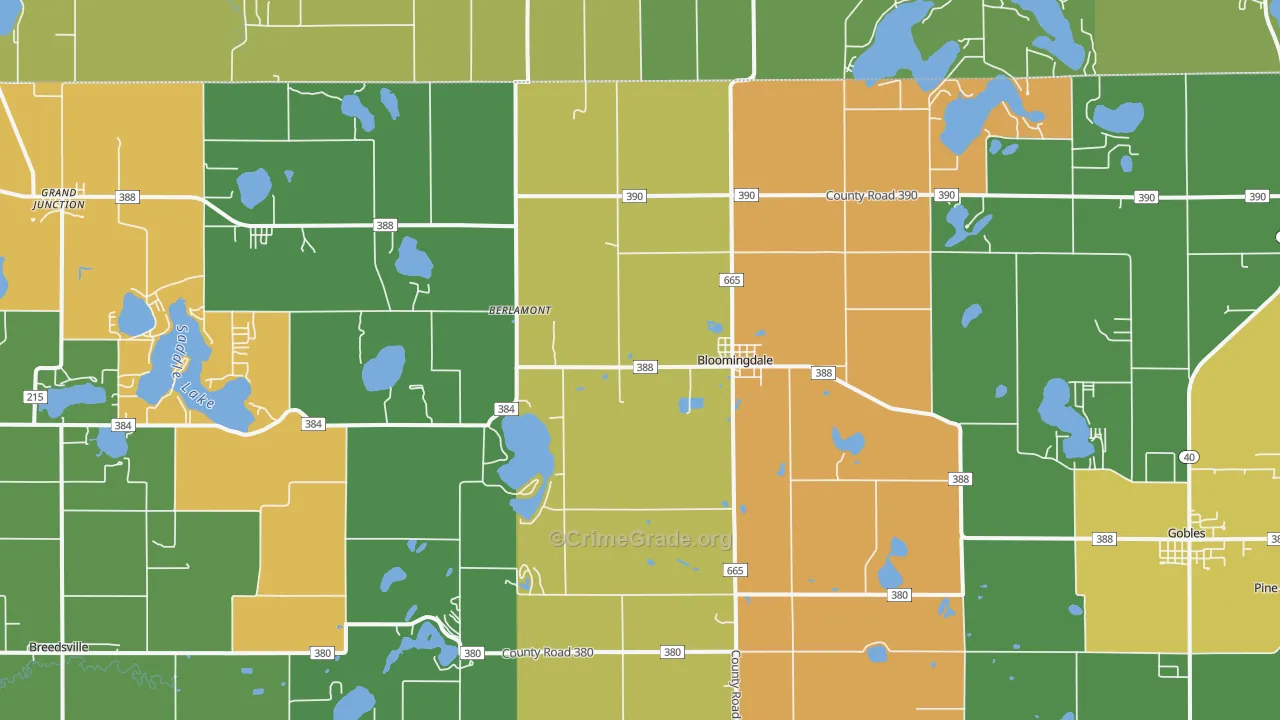 Bloomingdale, MI Map of Vandalism Rates