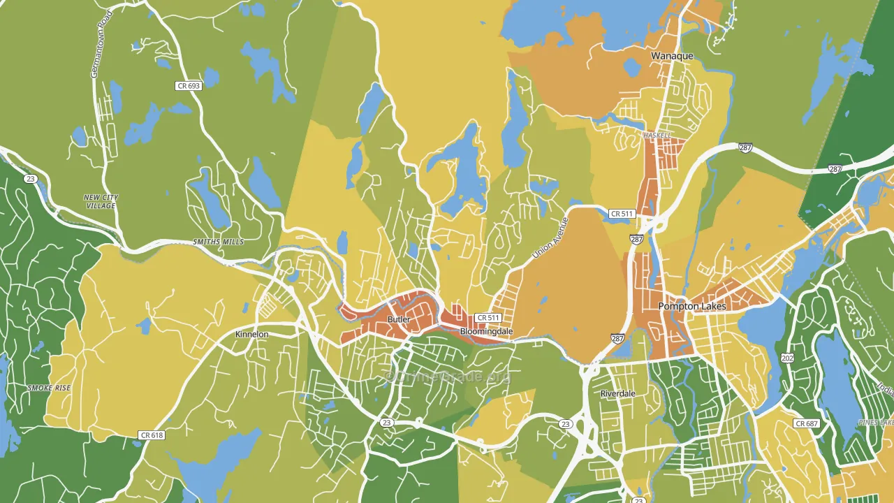 Bloomingdale, NJ Map of Vandalism Rates