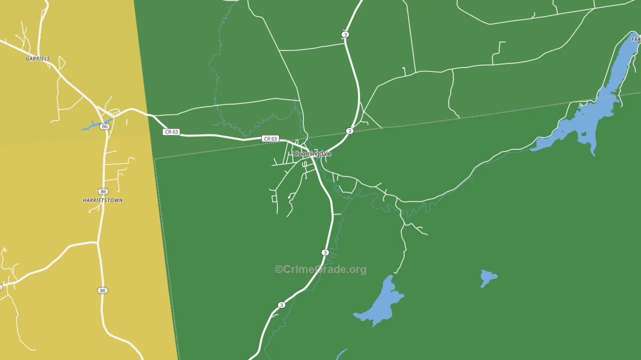 Bloomingdale, NY Map of Vandalism Rates
