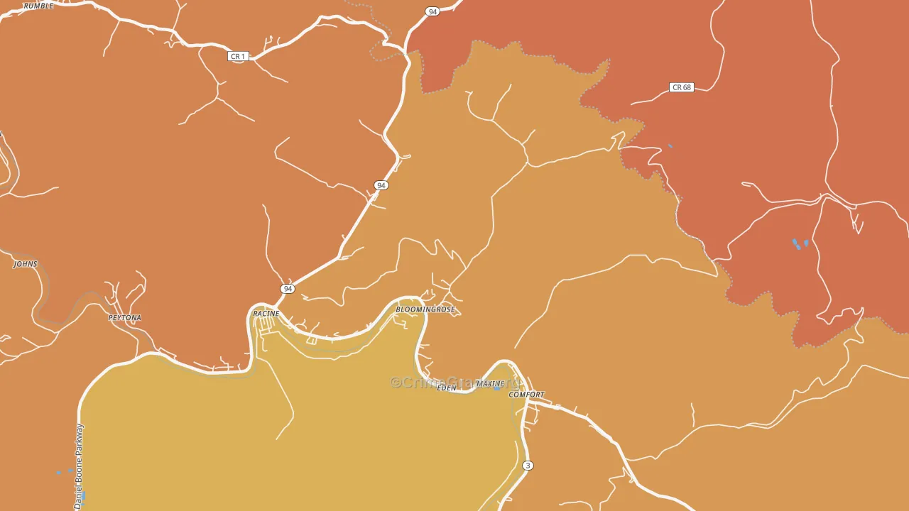 Bloomingrose, WV Map of Vandalism Rates