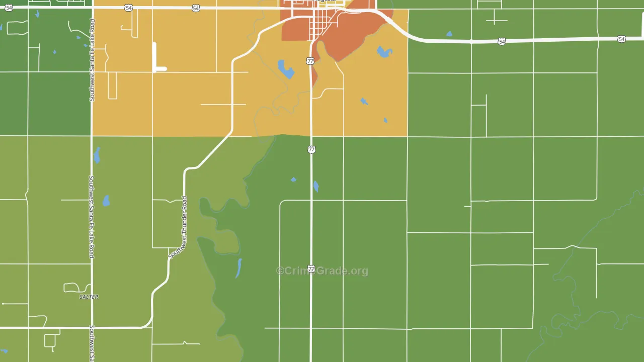 Bloomington, KS Map of Vandalism Rates