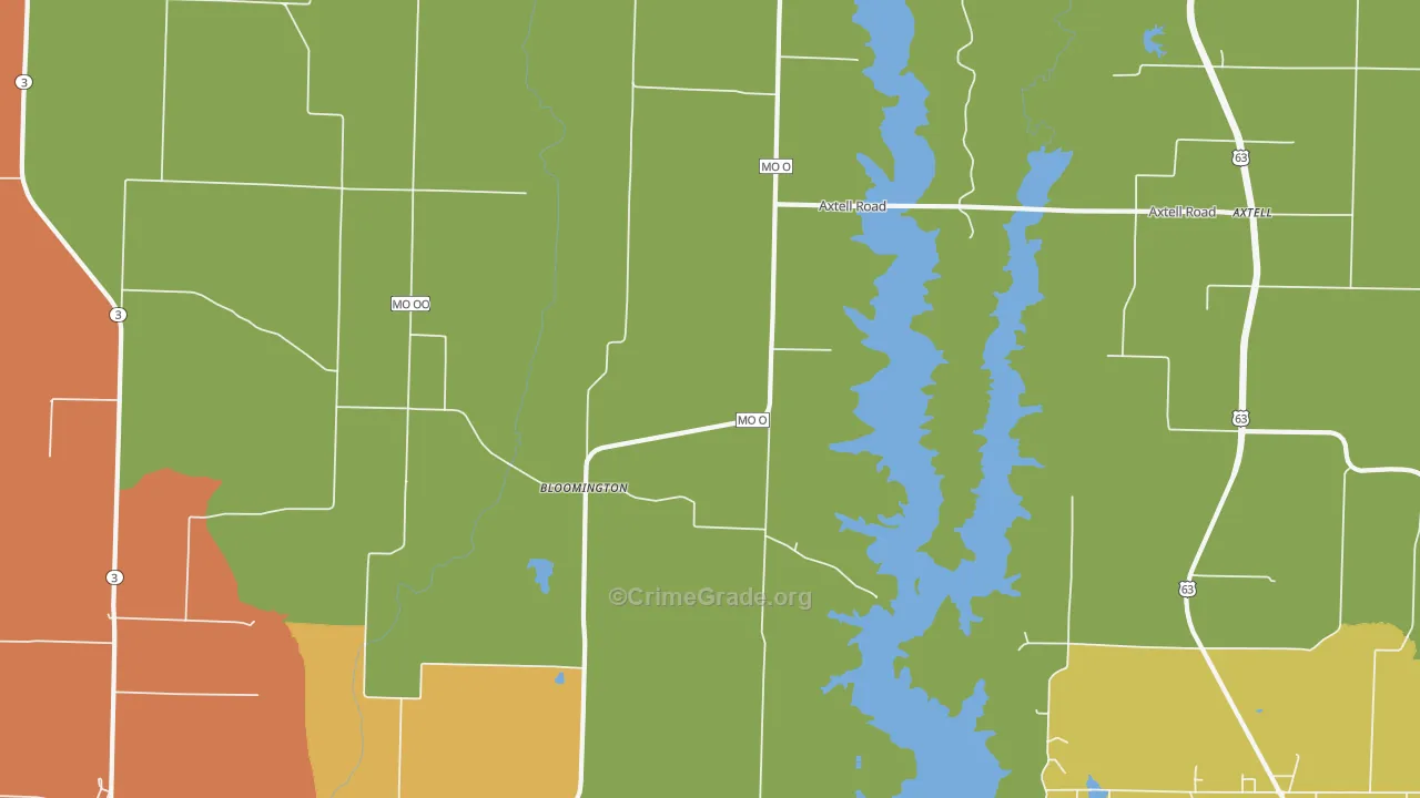 Bloomington, MO Map of Vandalism Rates