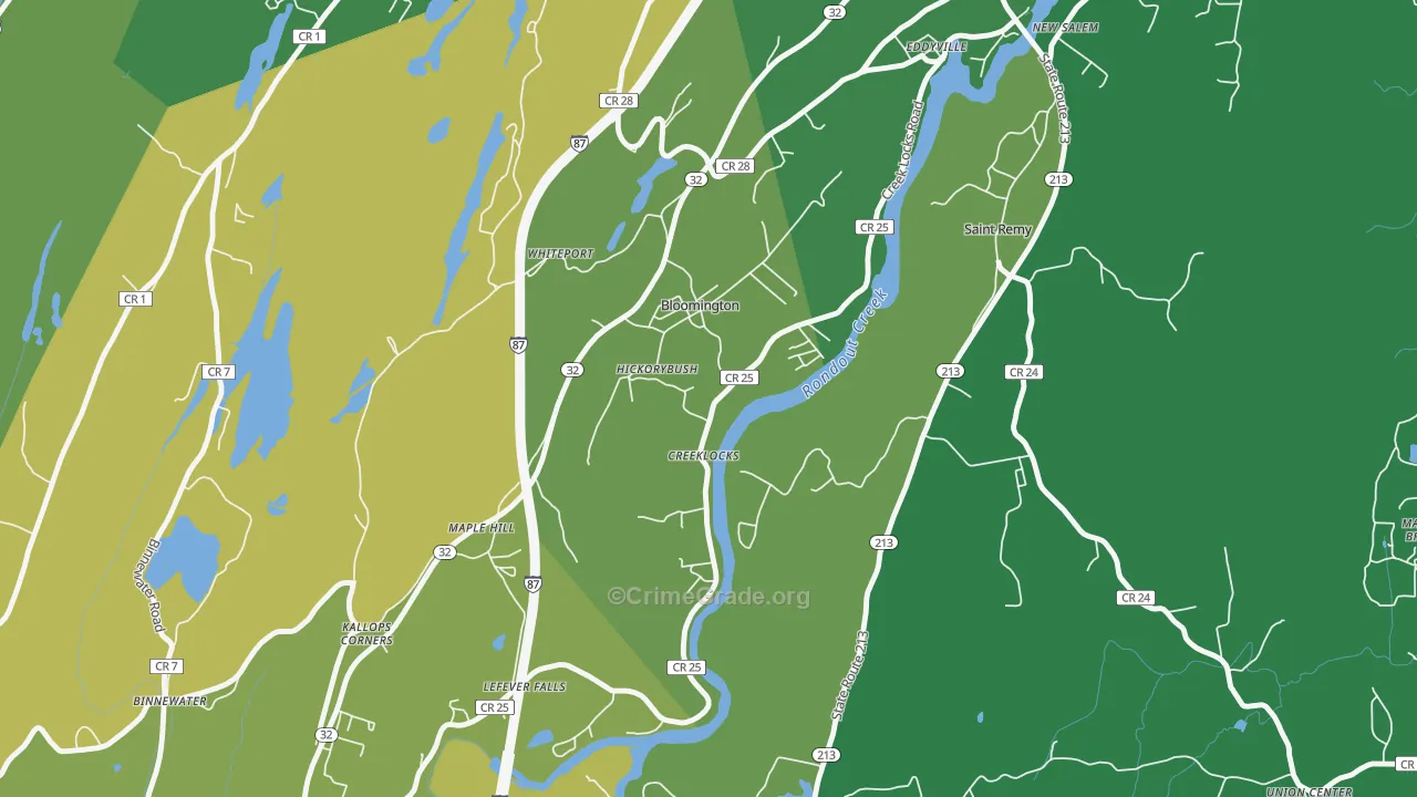 Bloomington, NY Map of Vandalism Rates