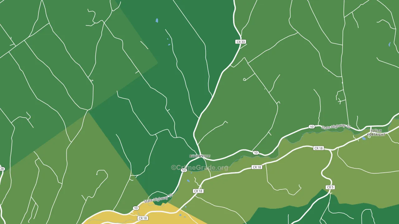 Bloomville, NY Map of Vandalism Rates