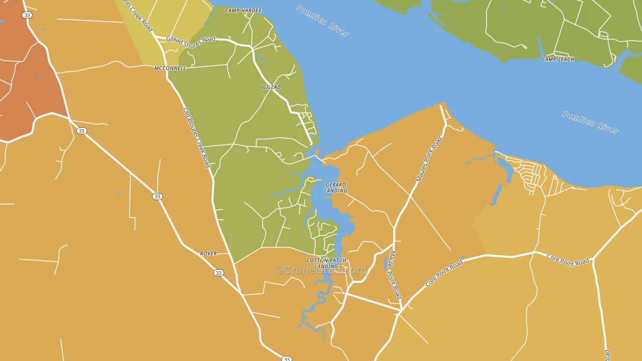 Blounts Creek, NC Map of Vandalism Rates