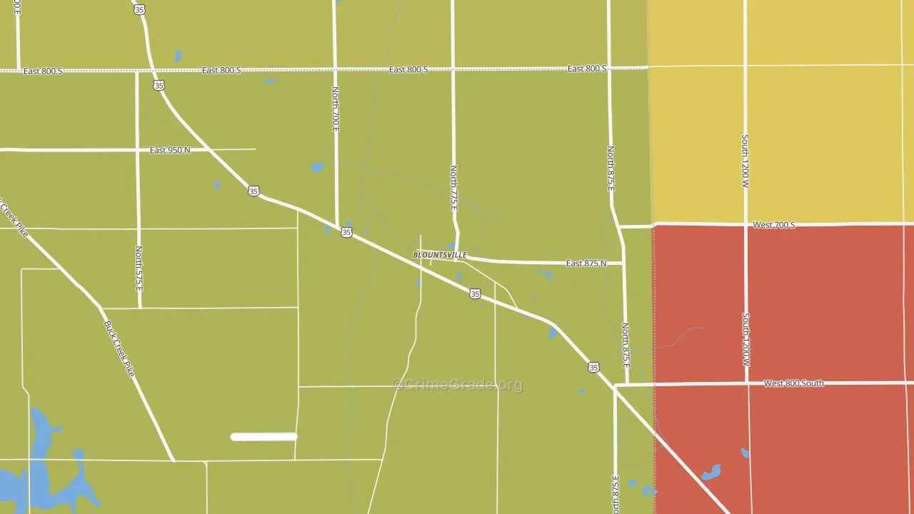 Blountsville, IN Map of Vandalism Rates