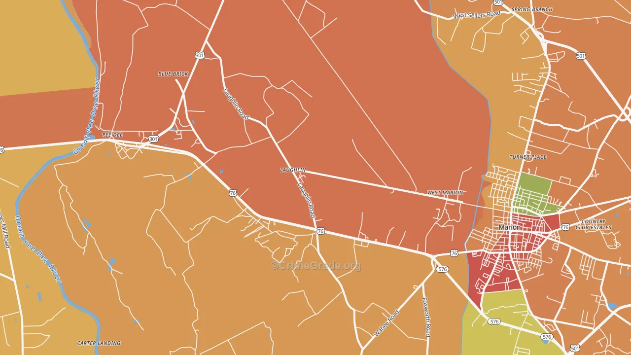 Blue Brick, SC Map of Vandalism Rates