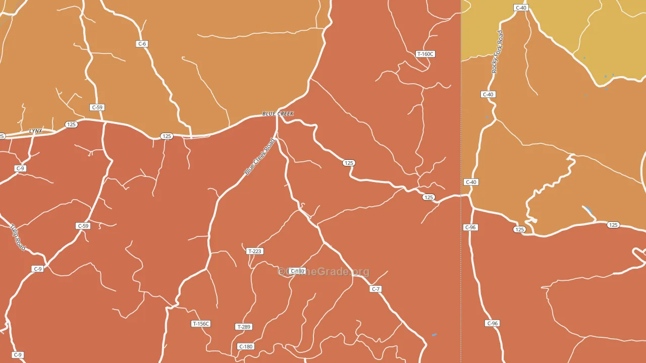 Blue Creek, OH Map of Vandalism Rates
