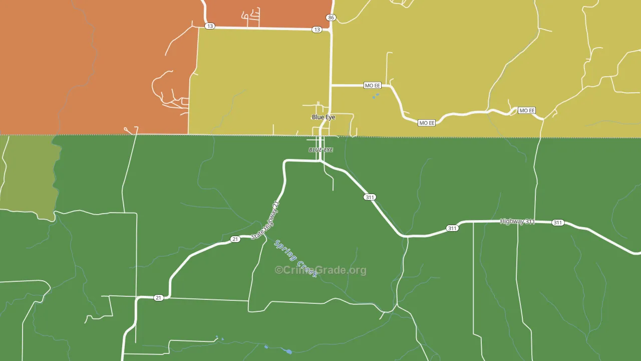 Blue Eye, AR Map of Vandalism Rates