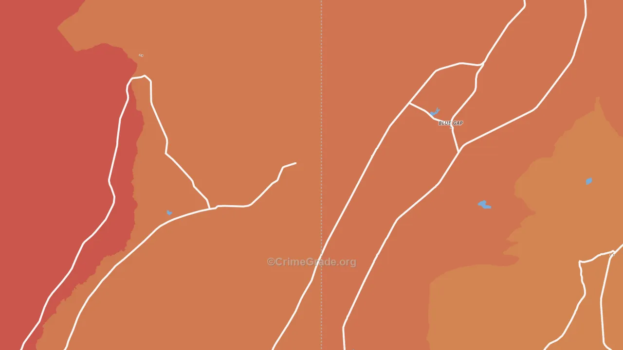 Blue Gap, AZ Map of Vandalism Rates