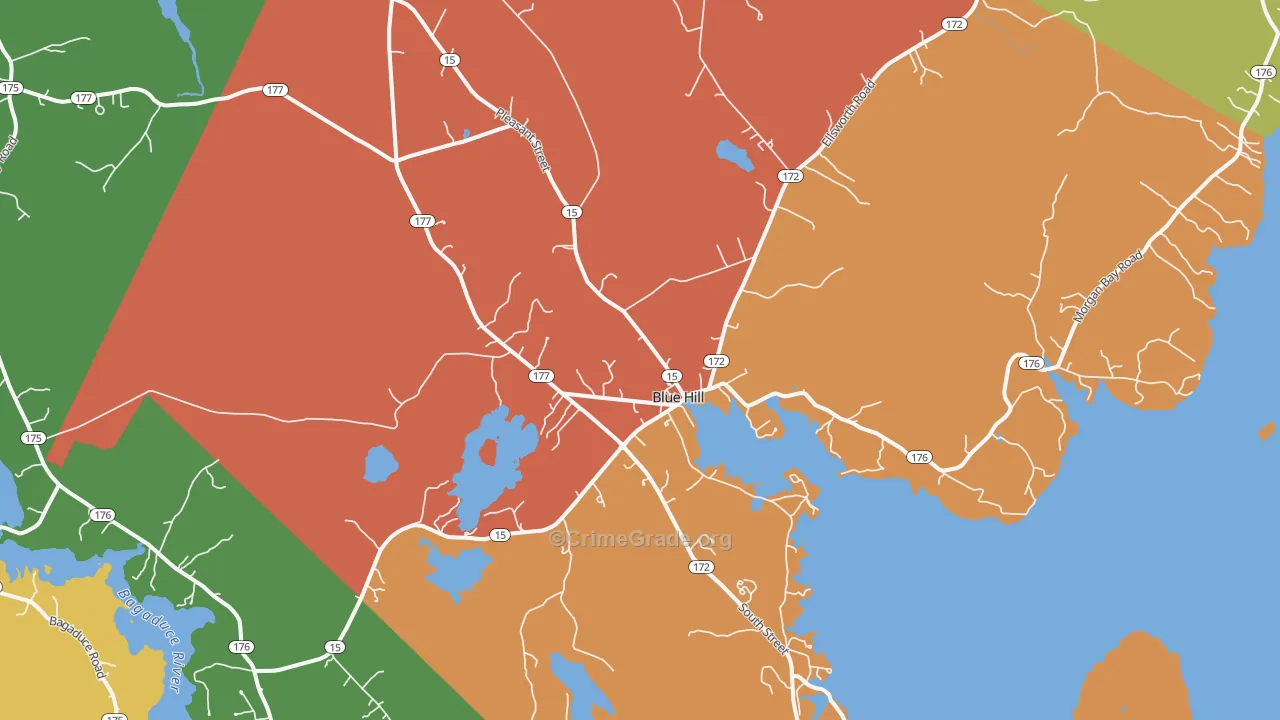 Blue Hill, ME Map of Vandalism Rates