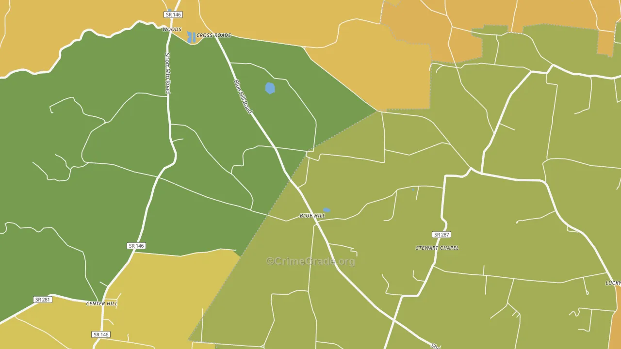 Blue Hill, TN Map of Vandalism Rates