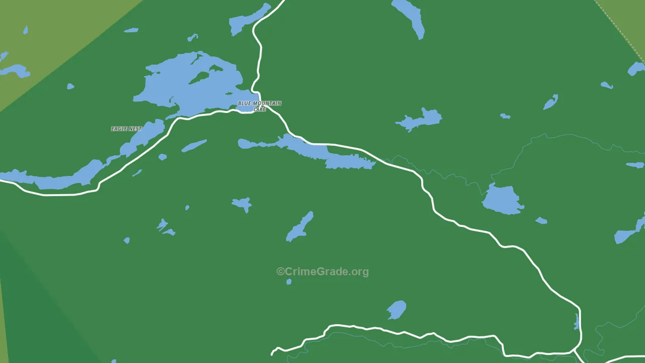 Blue Mountain Lake, NY Map of Vandalism Rates