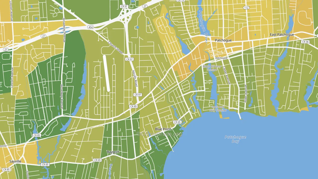 Blue Point, NY Map of Vandalism Rates