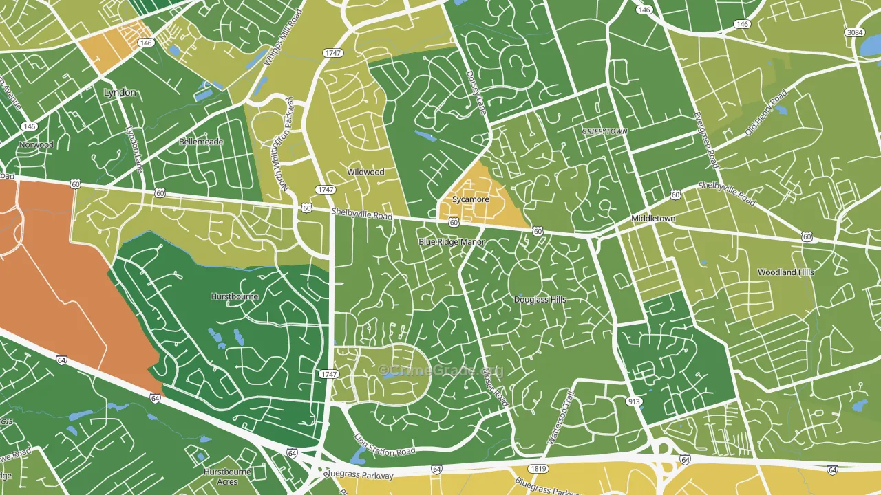 Blue Ridge Manor, KY Map of Vandalism Rates