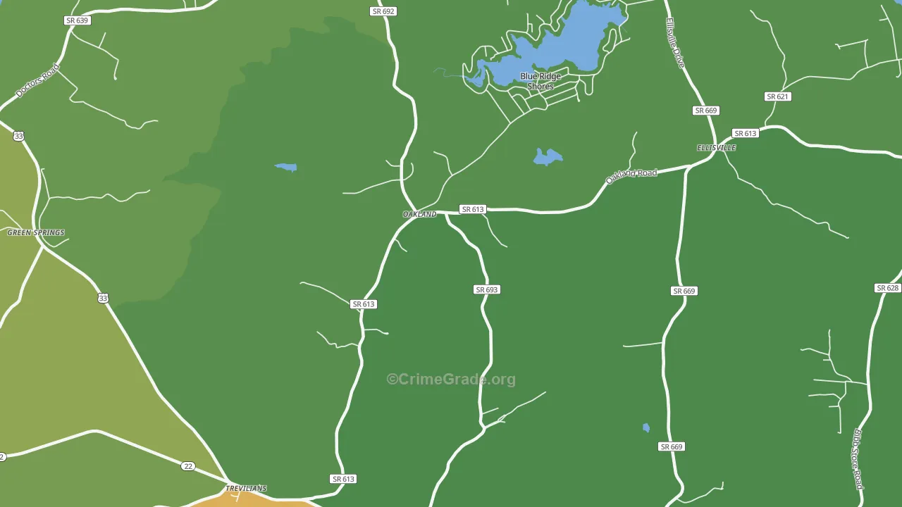 Blue Ridge Shores, VA Map of Vandalism Rates