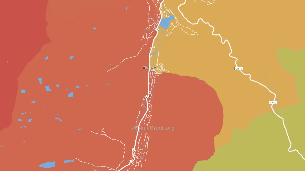 Blue River, CO Map of Vandalism Rates