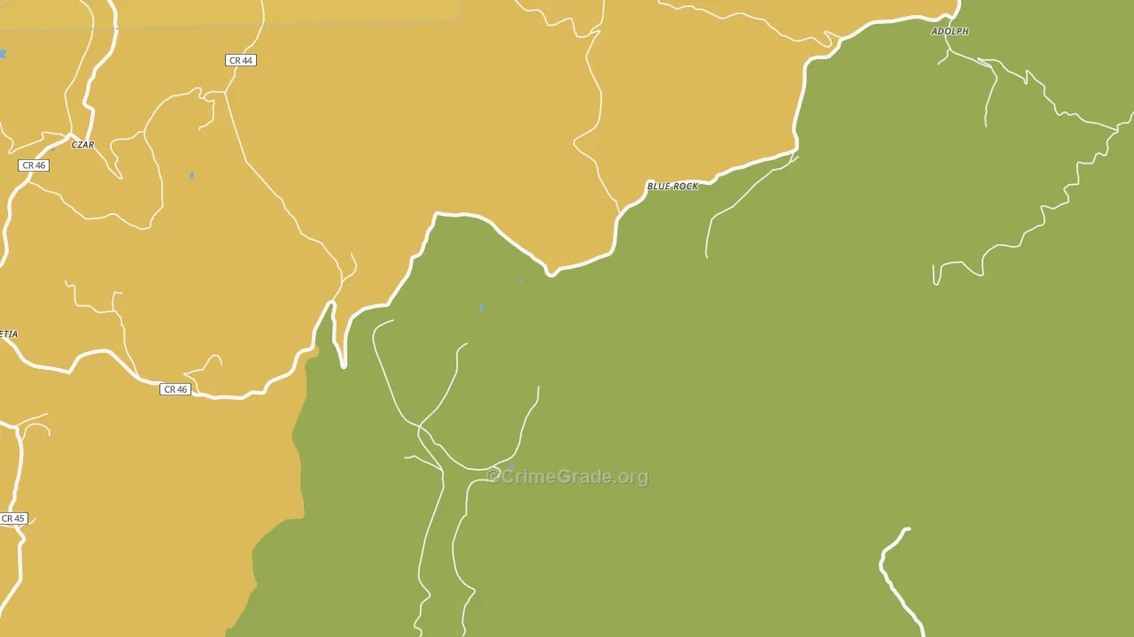 Blue Rock, WV Map of Vandalism Rates