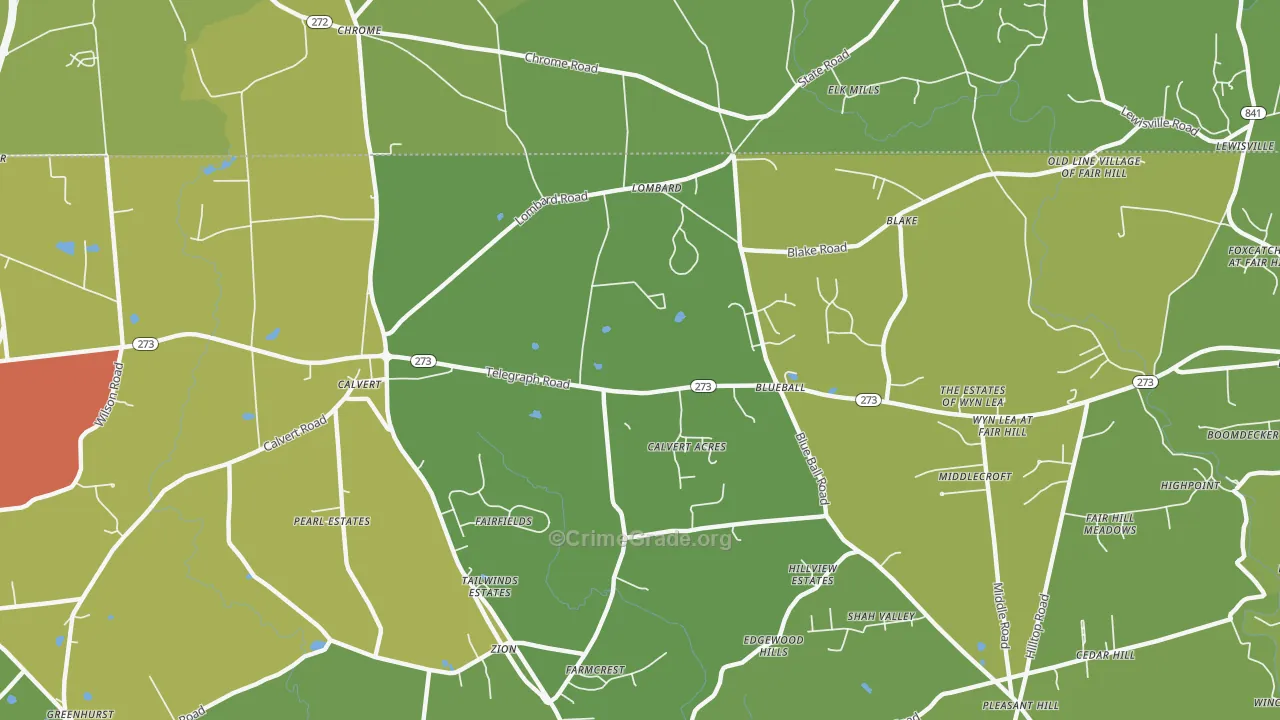 Blueball, MD Map of Vandalism Rates