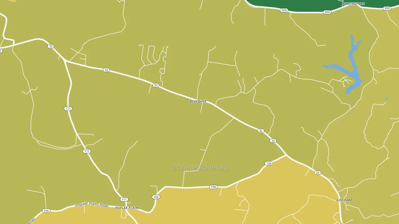Bluebank, KY Map of Vandalism Rates