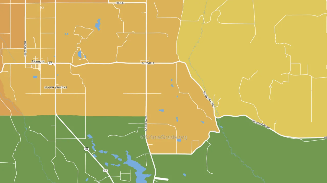 Bluebell, UT Map of Vandalism Rates