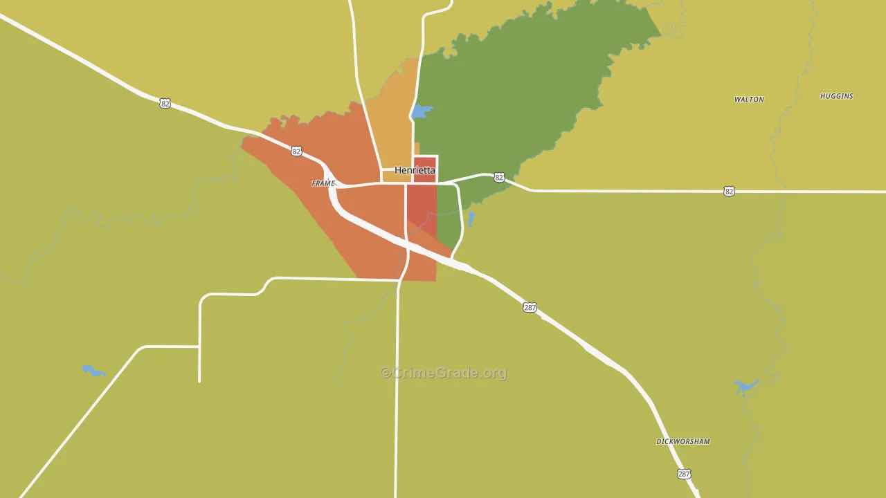 Bluegrove, TX Map of Vandalism Rates