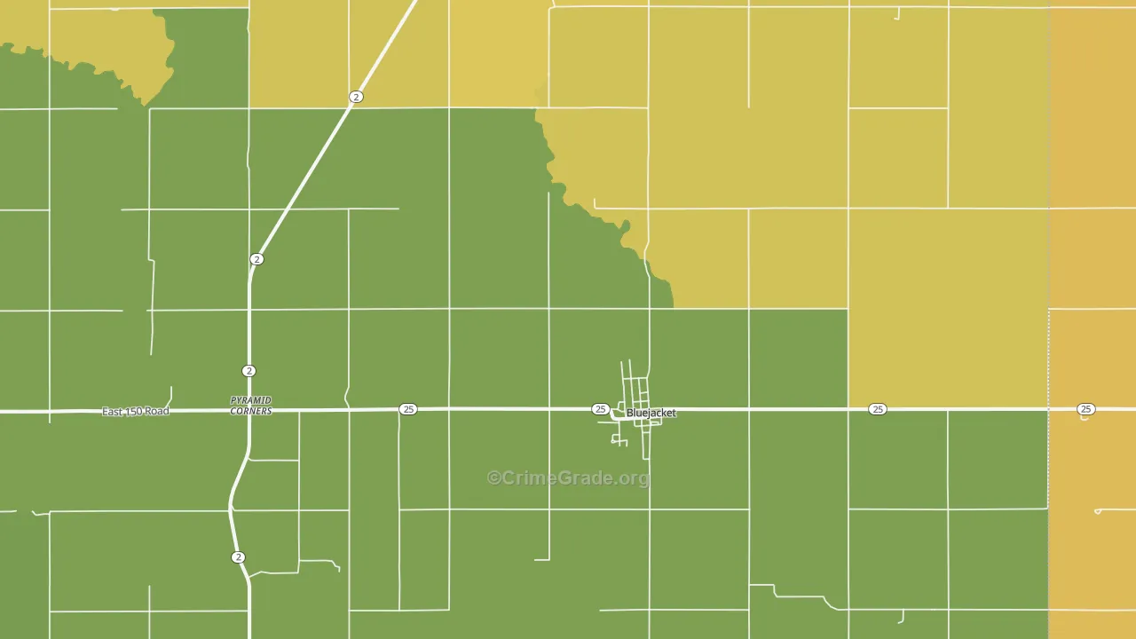 Bluejacket, OK Map of Vandalism Rates