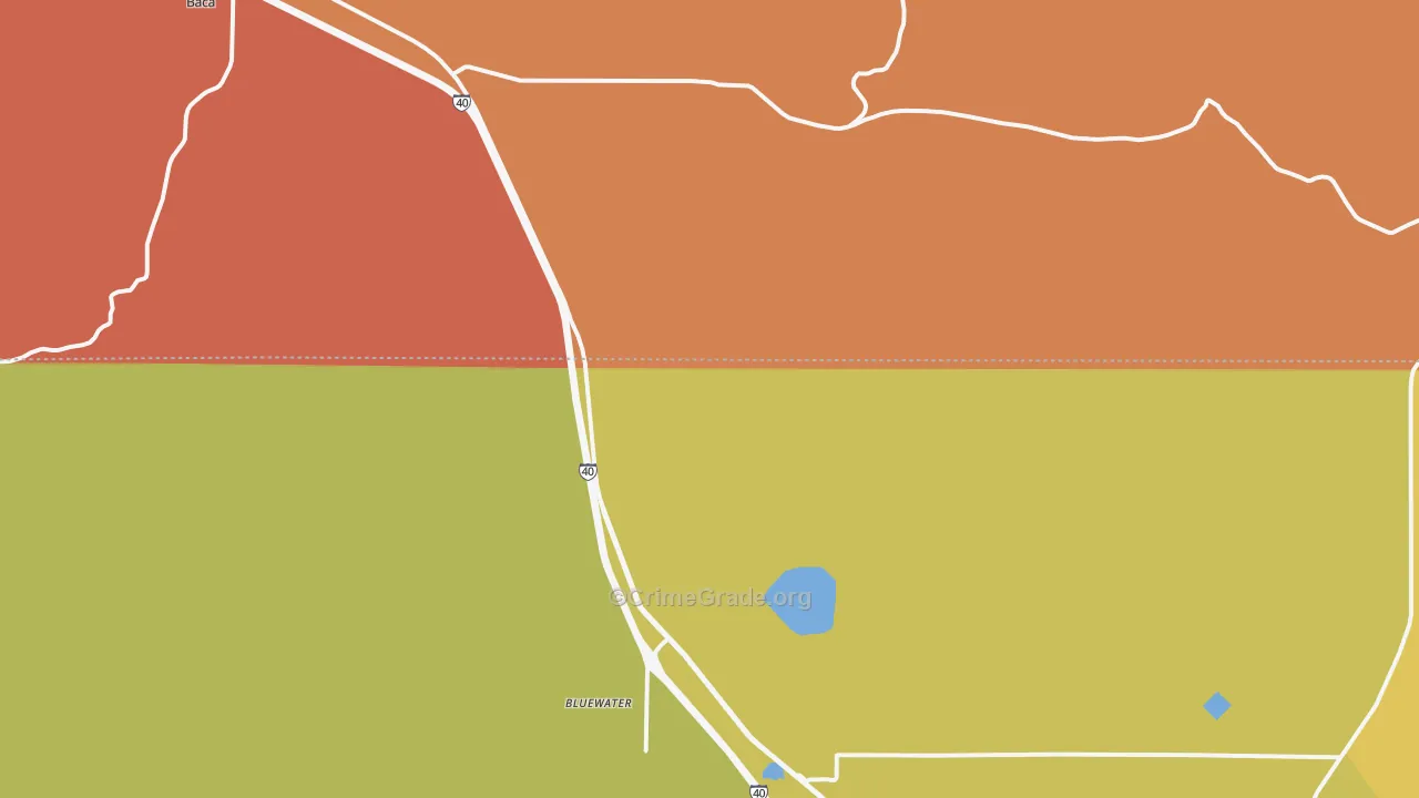 Bluewater, NM Map of Vandalism Rates