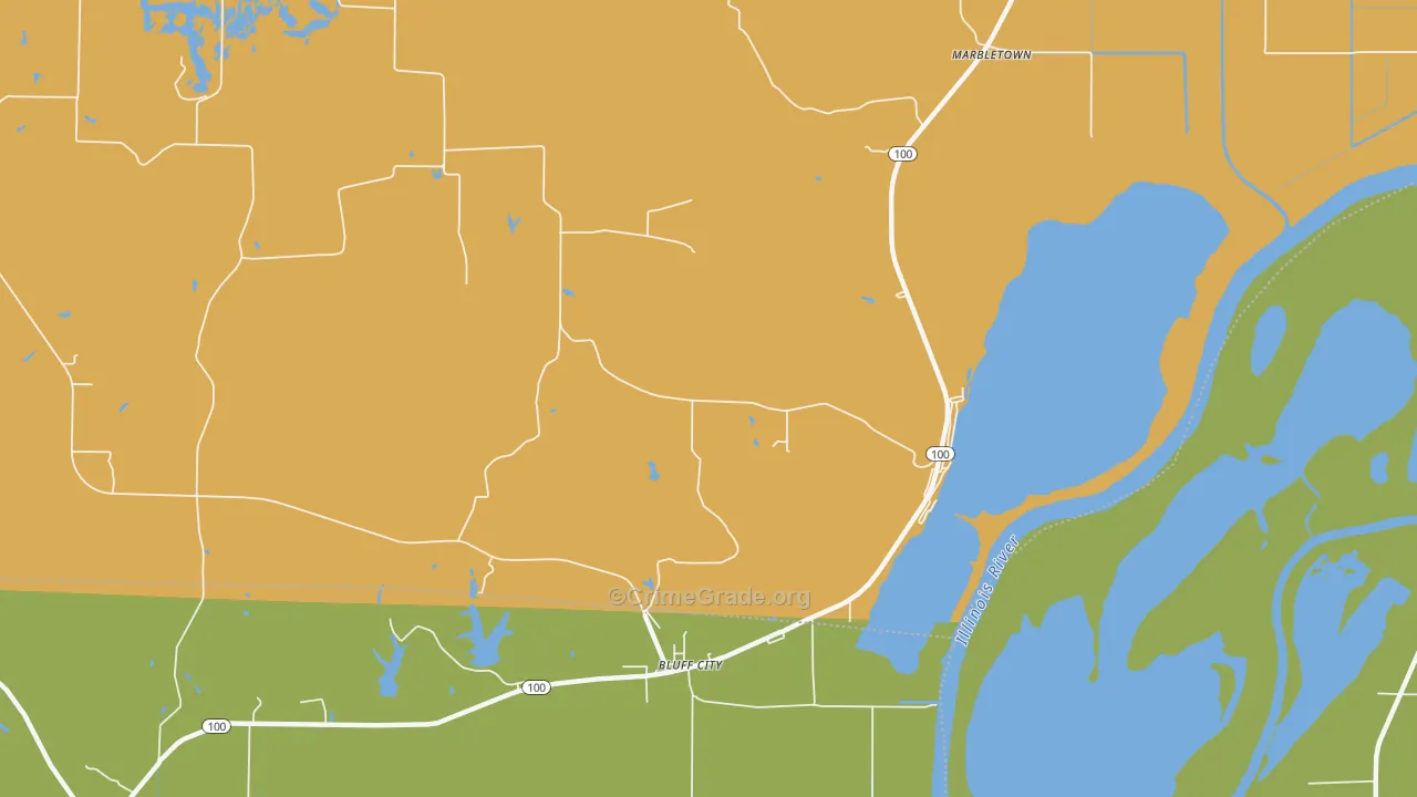 Bluff City, IL Map of Vandalism Rates