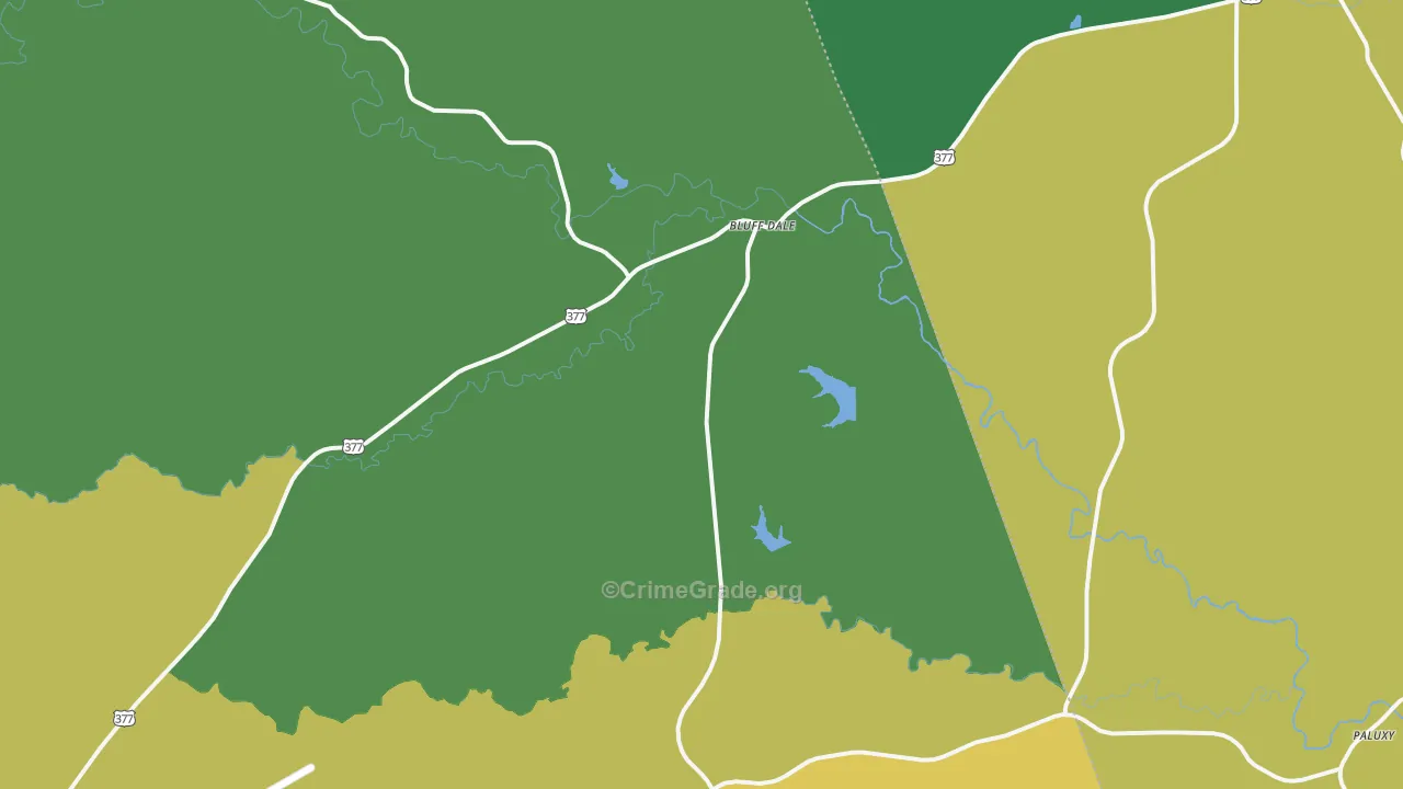 Bluff Dale, TX Map of Vandalism Rates